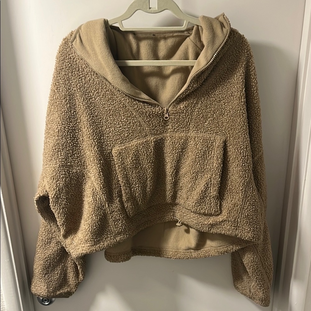 Cozy Tan Sherpa Hoodie